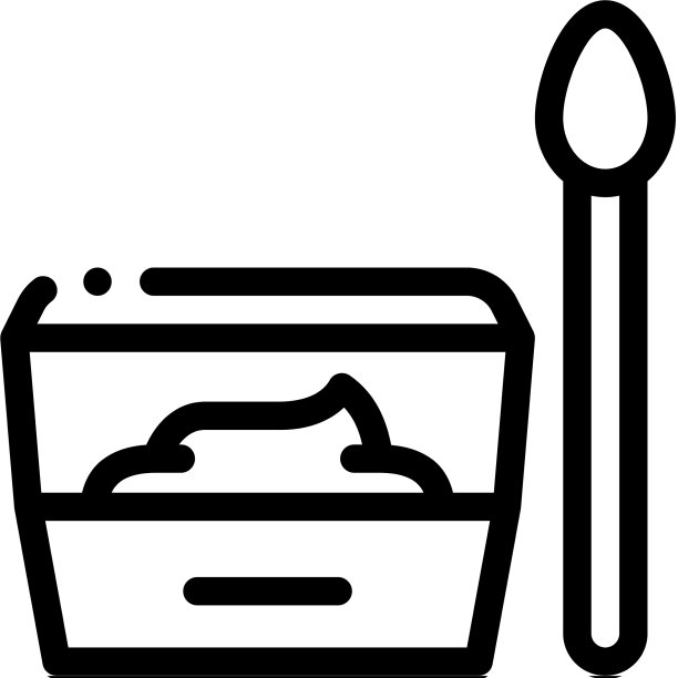 有食物和勺子图标轮廓的容器图片下载