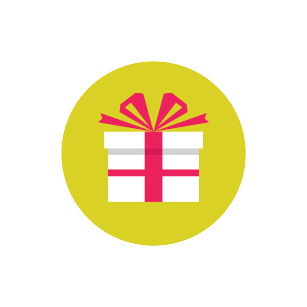 礼品-概念彩色图标在平面图形图片下载
