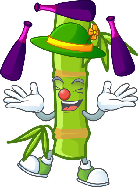 聪明的竹竿玩卡通杂耍图片下载