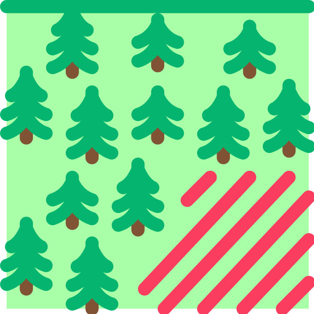 森林砍伐问题图标大纲图片下载