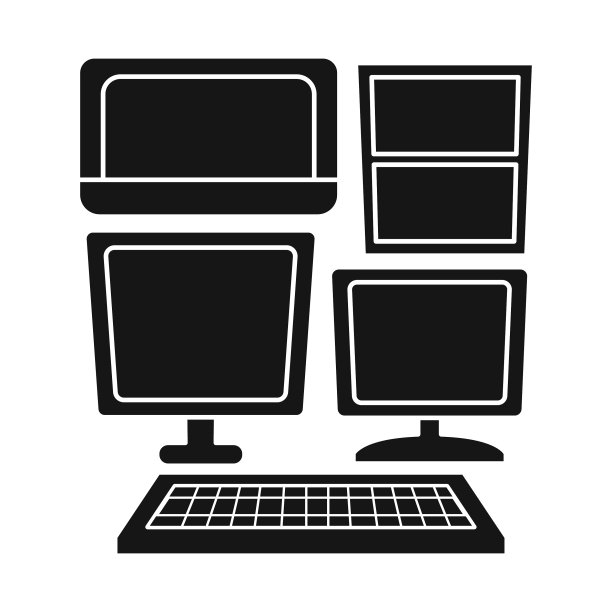 孤立的对象显示和PC图标web图片下载