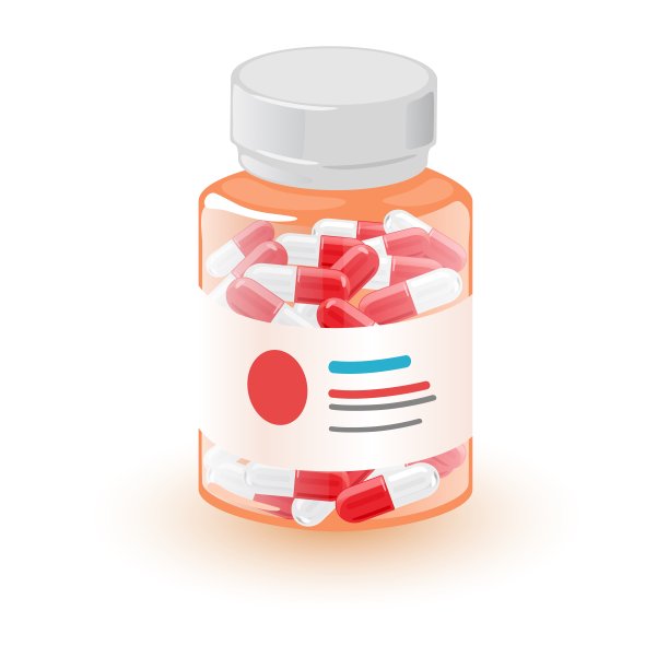 卡通瓶子装满了药物图片下载