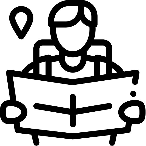 游客阅读地图图标大纲图片下载