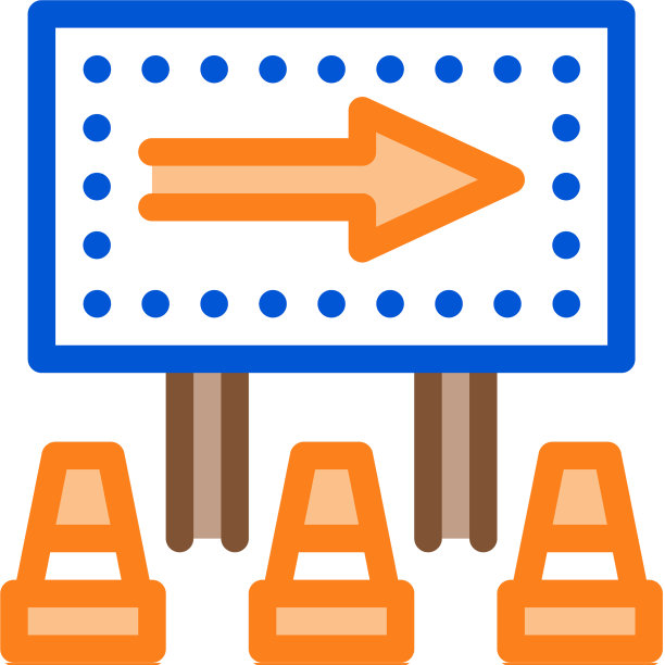 道路标志显示方向图标轮廓图片下载