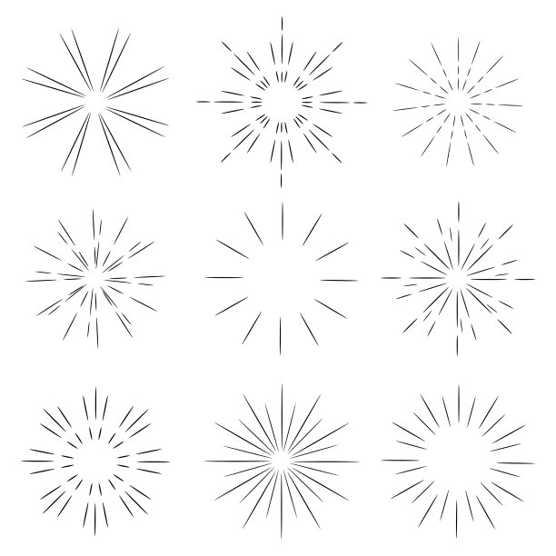 复古的抽象图标与夕阳的光背景。卡通矢量插图。抽象圆形几何形状。股票的形象。每股收益10。图片下载