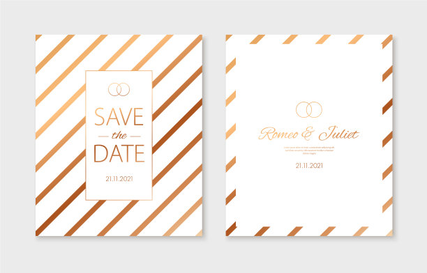 金色婚礼请帖图片下载