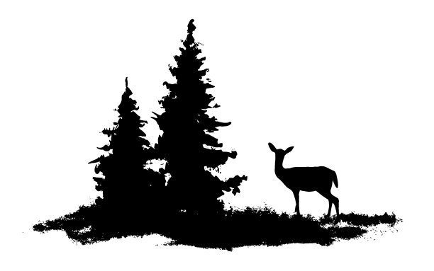 森林剪影景观图片下载