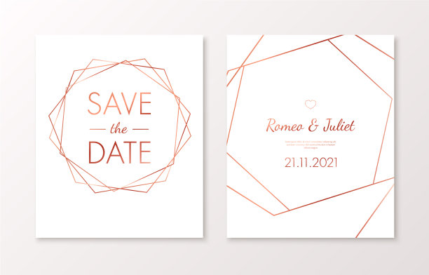 金色婚礼请帖图片下载