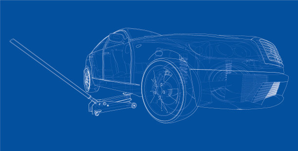 概念车与地板车千斤顶图片下载