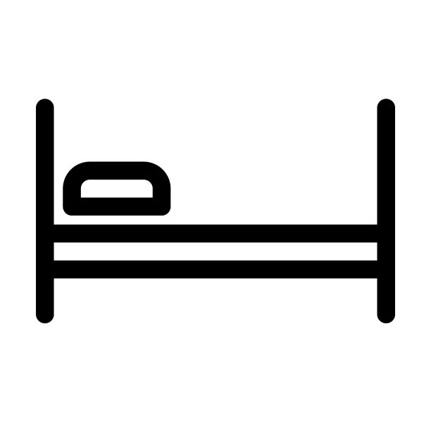 床用枕头线图标医学符号标志图片下载