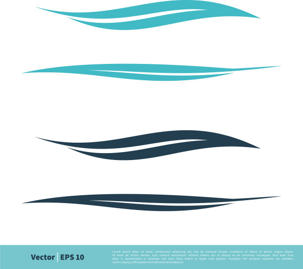 抽象波浪符号标志模板设计图片下载