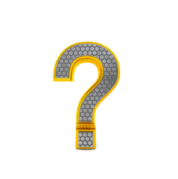 白色背景上的金色问号符号图片下载