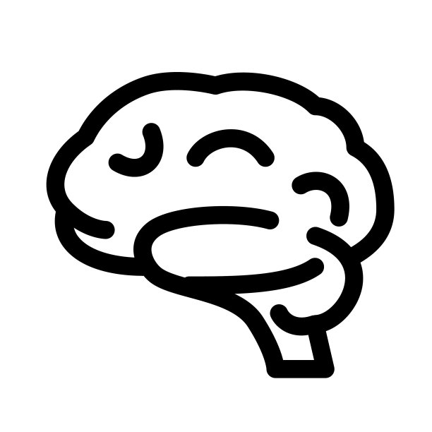 脑器官线图标脑符号或符号图片下载