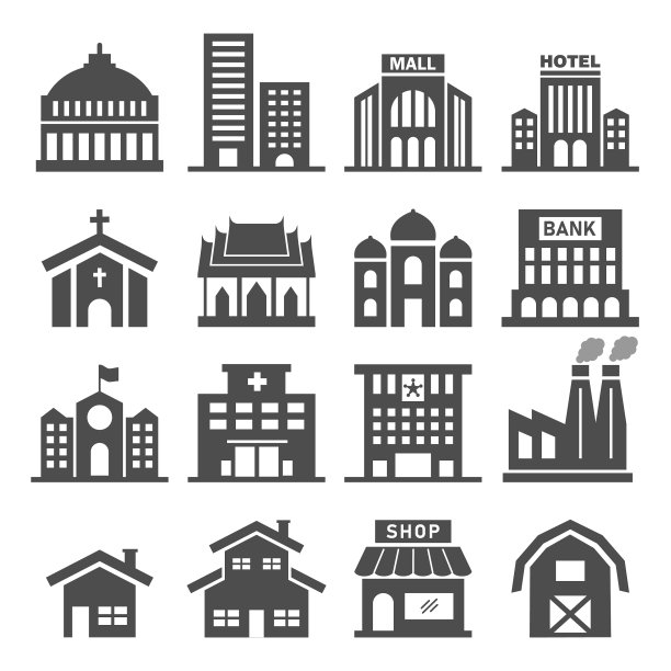 城市建筑图标设置前提图片下载