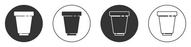 黑色水滤筒图标隔离图片下载