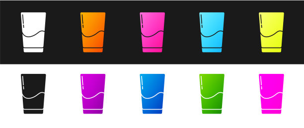 设置玻璃与水图标隔离在黑色和图片下载