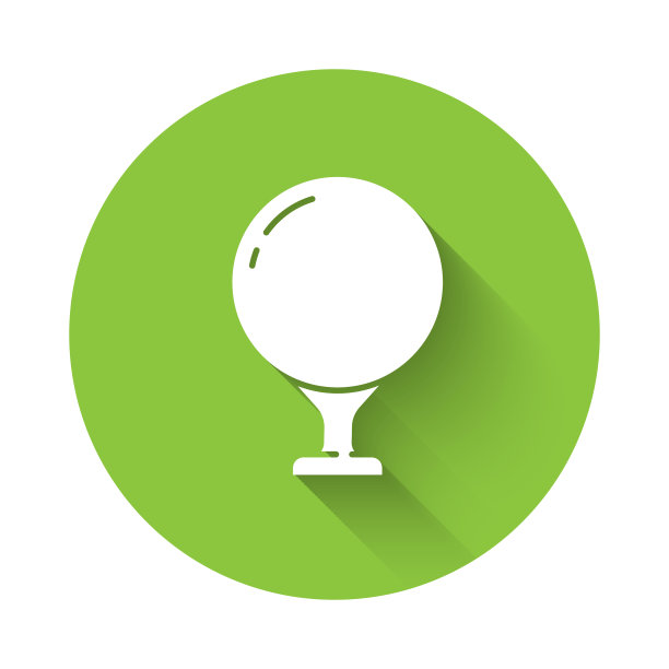 球座上的白色高尔夫球，图标与长分开图片下载