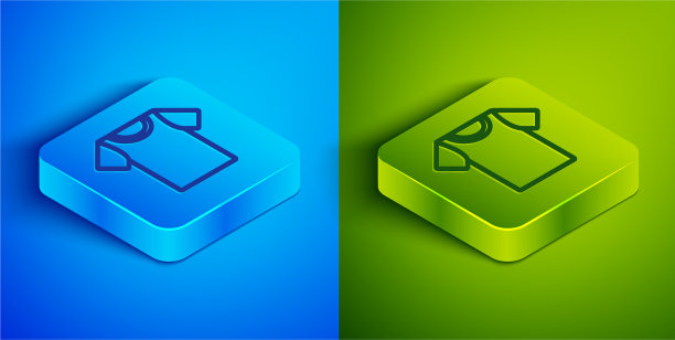 等距线t恤图标孤立在蓝色和图片下载