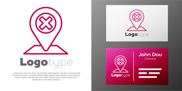 标识类型线地图引脚图标孤立在白色图片下载