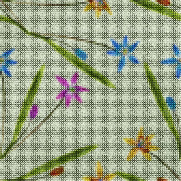 插图。十字绣。PBluebell,斯库拉花。纹理的鲜花。连续复制的无缝模式。花的背景,拼贴。图片下载