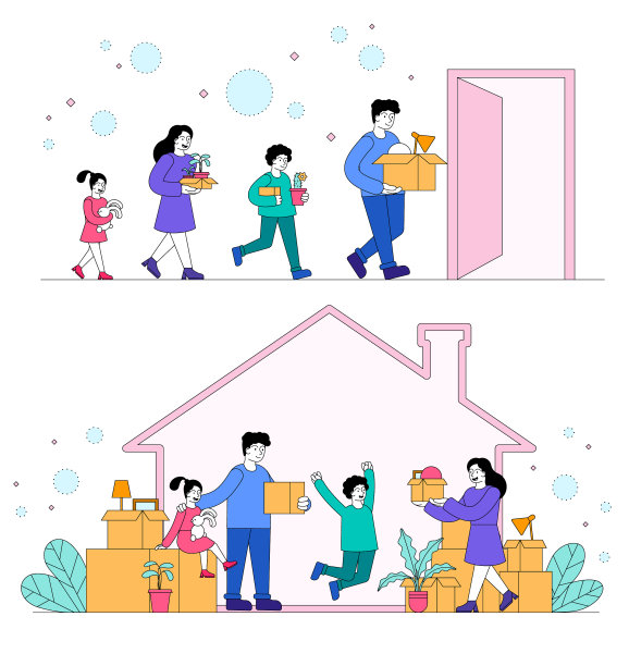 家庭搬新家的概念图片下载