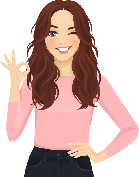 年轻女子做了个ok的手势图片下载