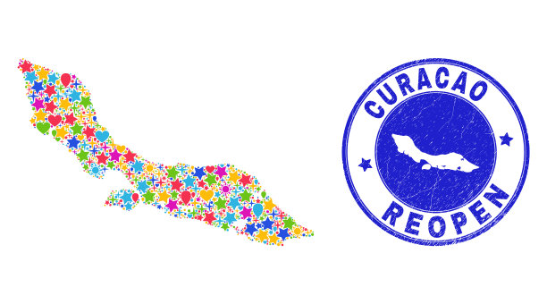 重新开放库拉索岛地图拼贴和垃圾音乐图片下载