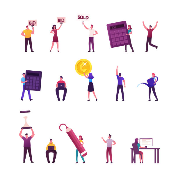 设定男性和女性角色购买物品图片下载