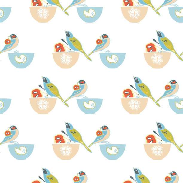 几何复古厨房碗图案图片下载