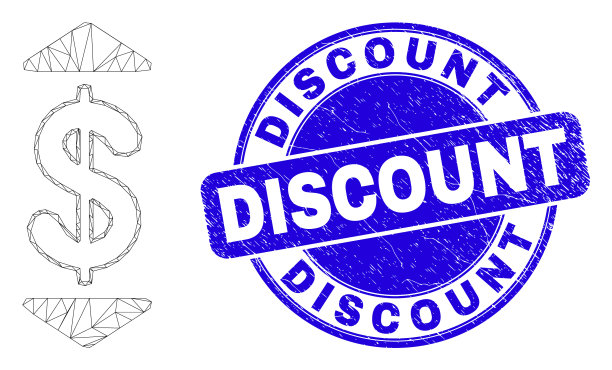 蓝色擦伤折扣邮票印章和网网图片下载