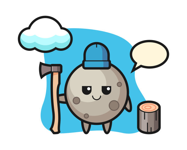 月亮卡通作为一个樵夫图片下载