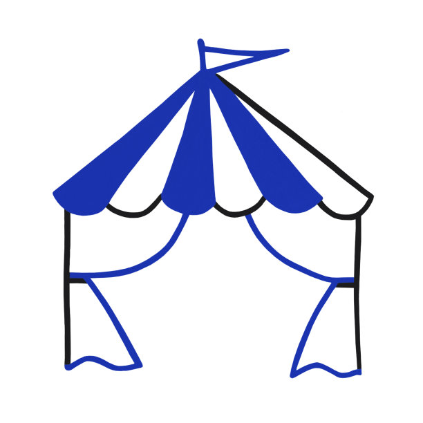 蓝色帐篷、遮阳篷、折叠遮阳篷、户外广告亭。图标模板隔离在白色背景便携式存储。水彩插图。图片下载