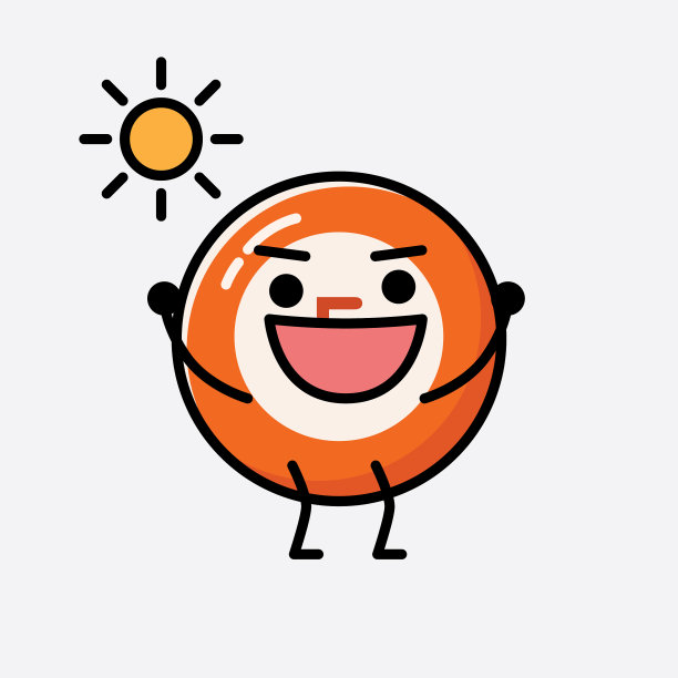 可爱的台球吉祥物人物在平图片下载