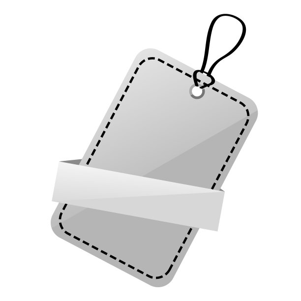 简单闪亮灰色黑白空白标签图片下载