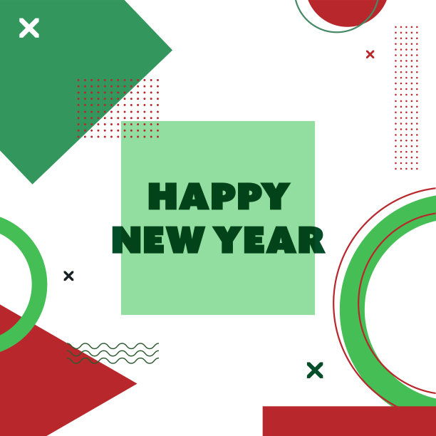 新年快乐摘要社交媒体横幅图片下载