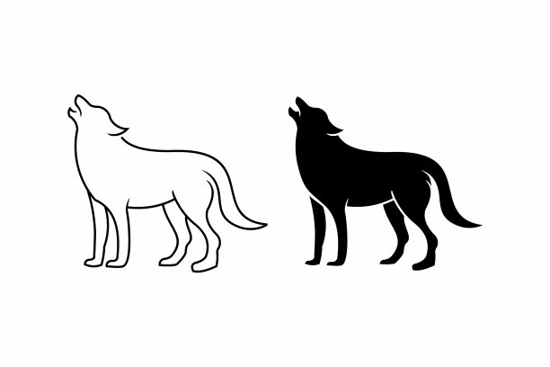 现代黑狼标志系列图片下载