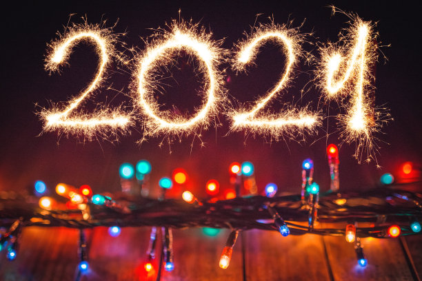 圣诞灯与新年闪闪发光图片下载