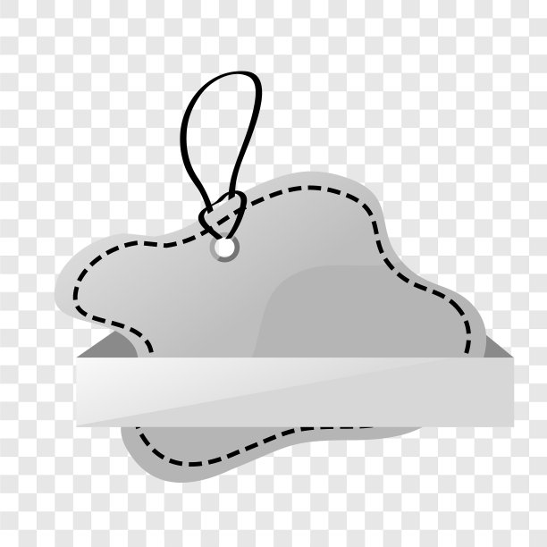 简单闪亮灰色黑白空白标签图片下载