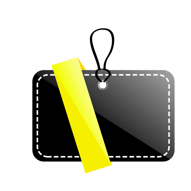 简单的发光黑色和黄色空白标签图片下载