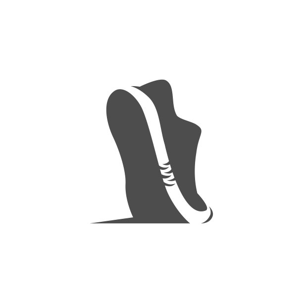 白色背景上的跑鞋标志图片下载