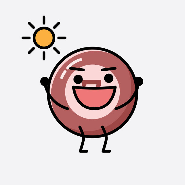 可爱的台球吉祥物人物在平图片下载