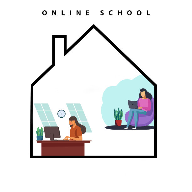 在家里用个人电脑工作的妇女图片下载