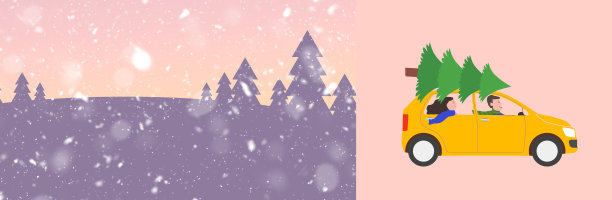 圣诞和新年的圣诞树汽车-圣诞快乐和新年快乐图片下载