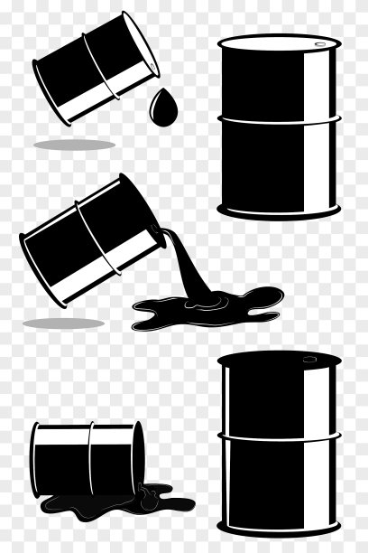 简单的5个不同工况的油桶图片下载