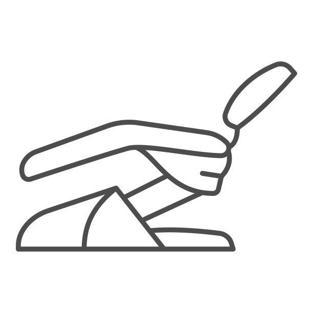 牙科椅细线图标，国际牙医日的概念，牙医椅标志在白色背景，口腔医学座椅图标的轮廓风格为移动，网页设计。矢量图形。图片下载