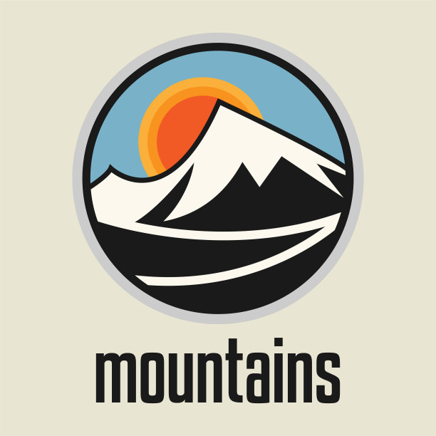 山。户外探险标志或标志图片下载