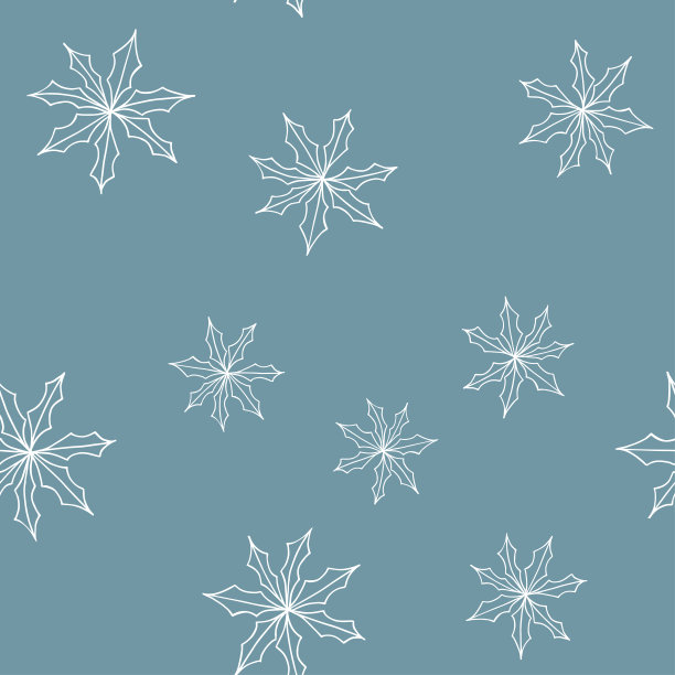 简单的设计，图形元素。花向量圣诞庆祝。现代风格的蓝色冬季图案。图片下载