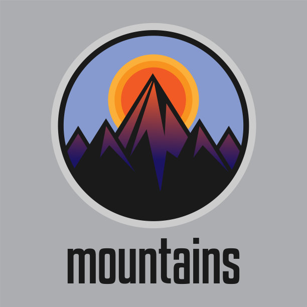 山。户外探险徽章标志或符号图片下载