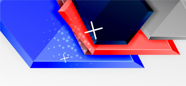 金属光泽闪亮的几何形状与3d效果图片下载