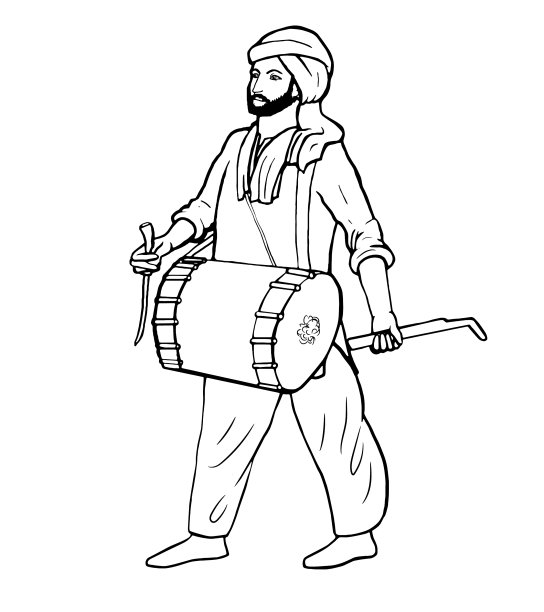 锡克教鼓手，画了一条线图片下载